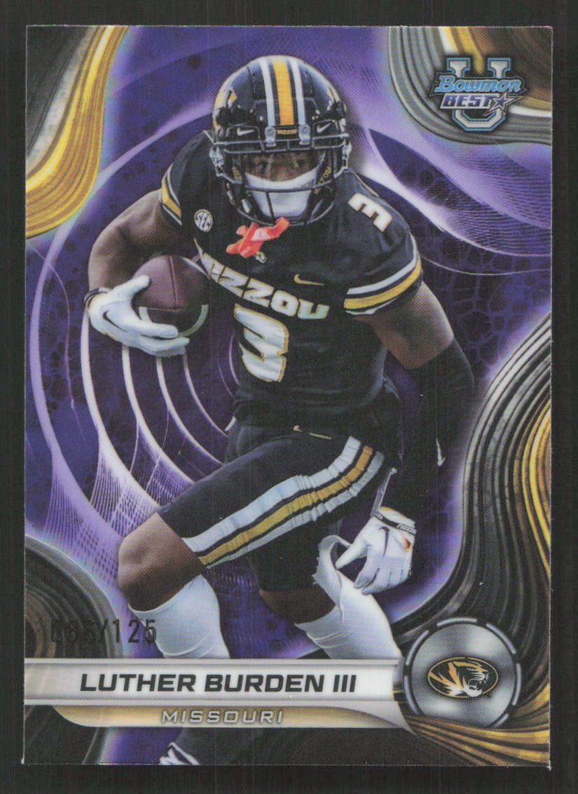 2024 Bowman University Best Luther Burden III Purple Refractor #/125 #21 Card