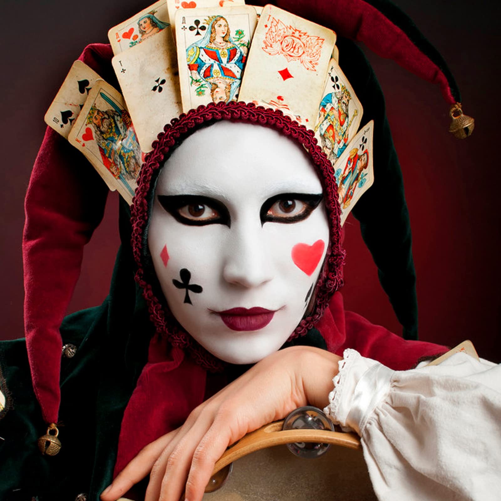 Clown Makeup Kit,White Black Red Face Body Paint for Halloween Devil Joker Zo...