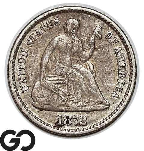 1872 Seated Liberty Half Dime