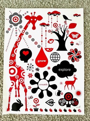 Target Screen Print Poster. Grow, Create, Explore. 18''x24'' Wink