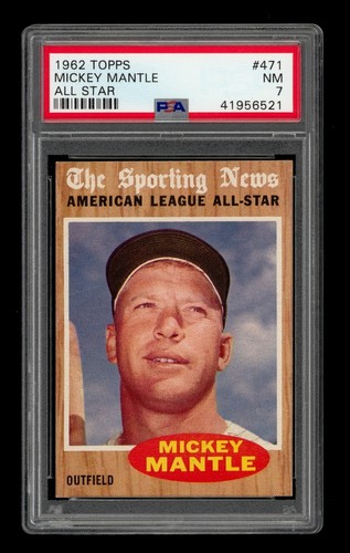 1962 Topps Set-Break #471 Mickey Mantle All Star PSA 7 NM