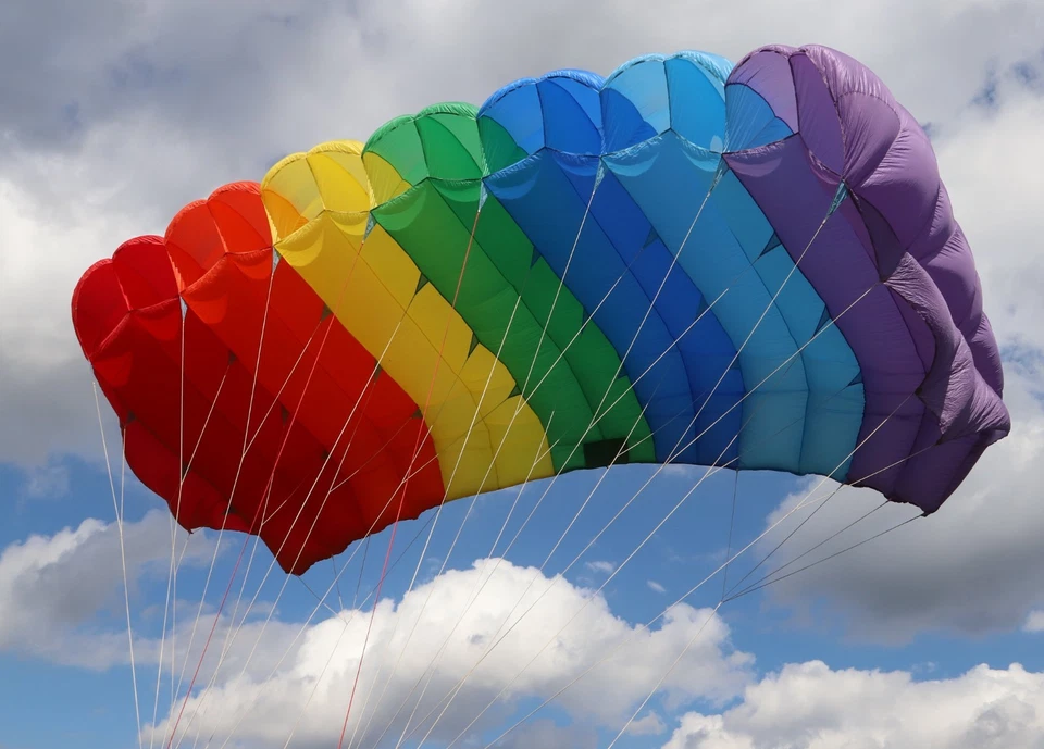 Fury 220 7 cell parachute canopy - (modified for BASE w/ tailpocket) + risers - Image 3 of 4