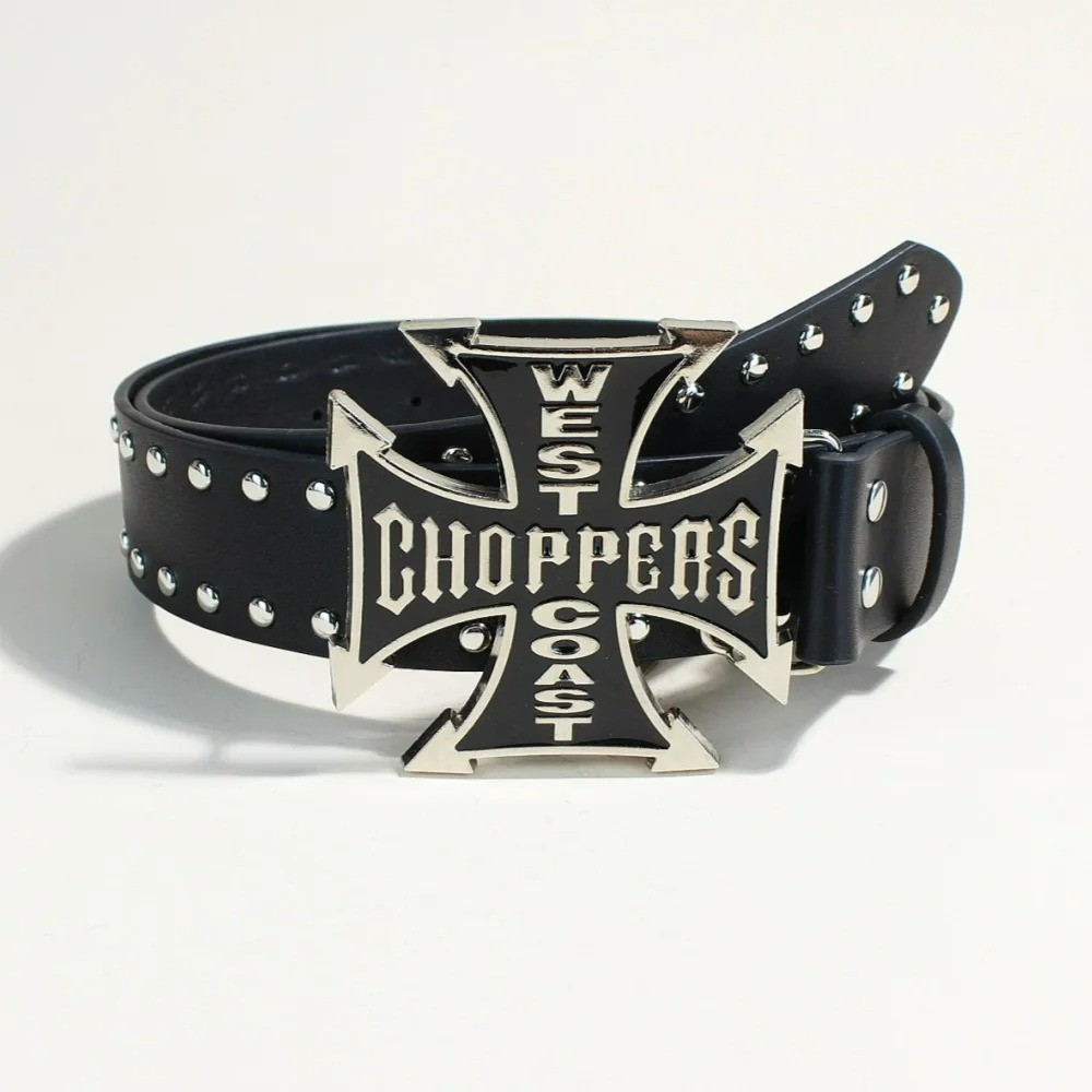WEST COAST CHOPPERS レザー ベルト West Coast Choppers Belt with Studs and detailed Buckle USA Black