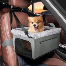 Dog Booster Car Seat Travel Bed for Small Medium Dogs Gray