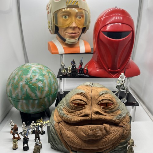 Star Wars Micro Machines Head Playsets Lot 4 Jabba Luke Royal Guard Dagobah Toys