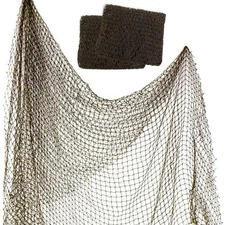 Fishing Net Decor – Real Repurposed 5x10ft (2 Pack) Fishing Net for Wall, Bea...