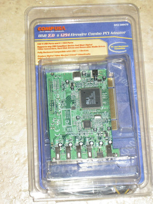 CompUSA USB 2.0 & 1394 Firewire Combo PCI Adapter SKU 306475 PC & Mac NEW ++