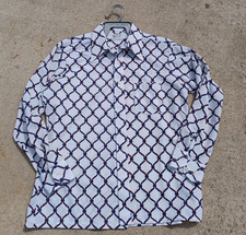 VTG 70s Mens Large Shirt Dagger Collar Van Heusen Vanknit 100 polyester leisure