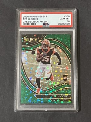 2020 Select Tee Higgins Rookie Field Level Green Disco Prizm /5 - PSA 10