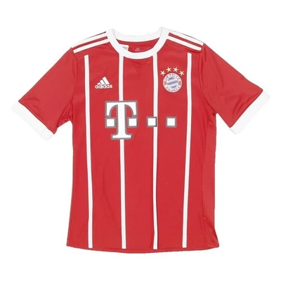 ADIDAS T-Shirt Garçon Bayern Munchen Rouge Blanc Manche Courte 15-16Y Col Rond - Photo 1/4