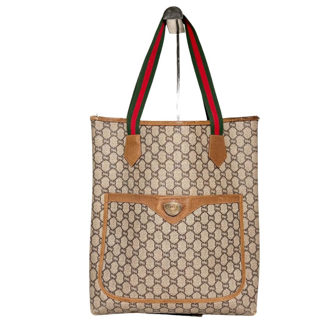 Gucci Sherry Line GG Brown Leather Tote Bag Old but Excellent Condition