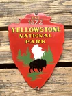 VINTAGE 12x8.75" YELLOWSTONE NATIONAL PARK PORCELAIN GAS OIL PUMP STATION SIGN