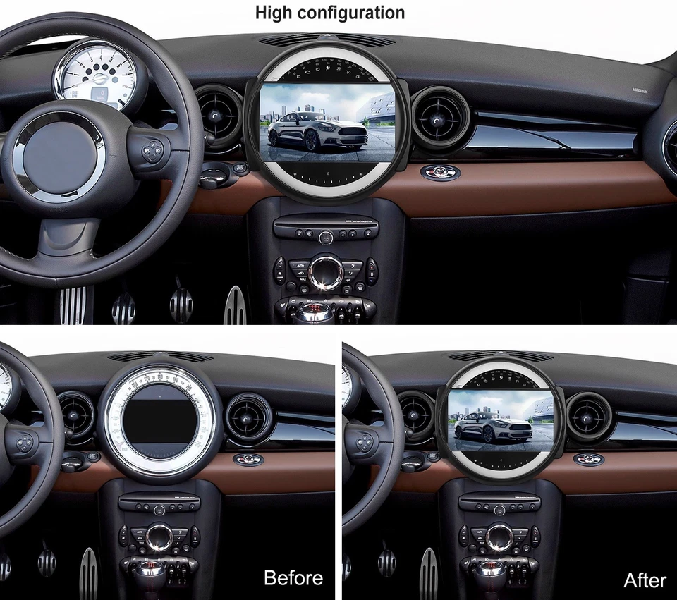 Autoradio 9” Android 15 Per BMW Mini Cooper Clubman 2006-2014 Octacore Navi Wifi - Immagine 2 di 4