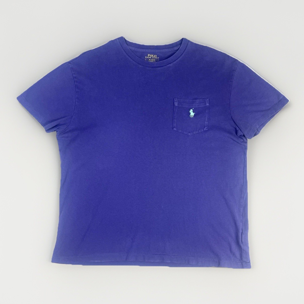 Polo Ralph Lauren T Shirt Uomo M Viola Vestibilità Classica Pony Logo Tasca Maglietta Casual