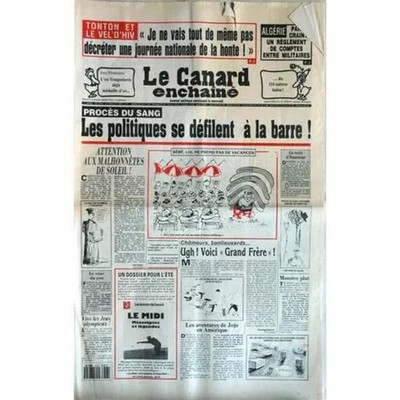 Ente Kette (Le) Nr. 3743 vom 22.07.1992 - Mitterrand Et Le Vel'D'Hiv -