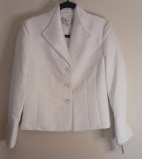 New Le Suit 3 Button Blazer Size 8 Petite White Originally 240 NWT