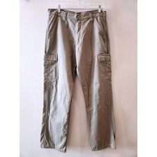 Wrangler Authentics Men's Cargo Pants Tan Khaki Fleece Lined Size 34x33