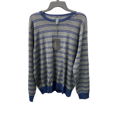 State Fusio XXL Gray Blue Striped Sweater - Men's Pullover