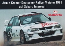 Alter Aufkleber/Sticker SUBARU IMPREZA - Dt. Rallye-Meister 1998  '80er/'90er