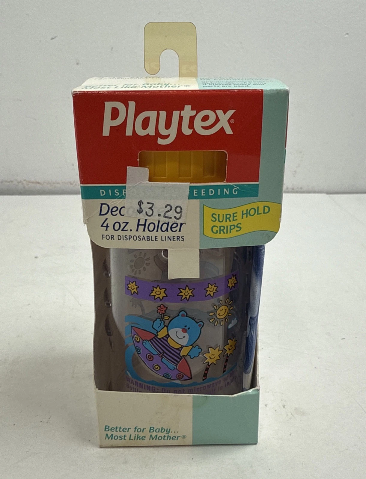 Vintage 1997 Playtex Decorated 4 oz. Holder Bottle