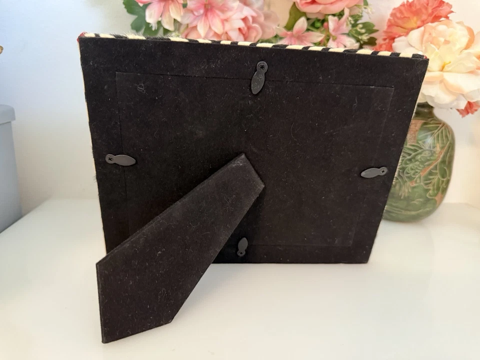 Marco de fotos con estampado de cebra J McLaughlin 5x7 pelo de pony cuero blanco y negro nuevo sin etiquetas Foto 4 de 4