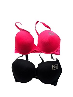 Bebe 2-Pack Push-Up Bras pink black size 36DD