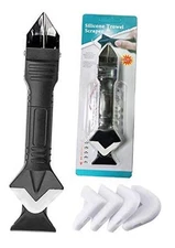 3 in 1 Silicone Caulking Tools, Glass Glue Angle Scraper, Stainless Steelhead 
