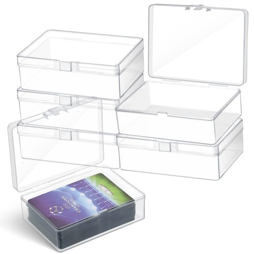 6 Pcs Playing Card Boxes Clear Plastic Deck Cases Trading Card Storage Boxes ...