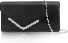 Clutch Purses for Women, Shiny Sequin Envelope Clutch Evening Bag with Chain, Fa