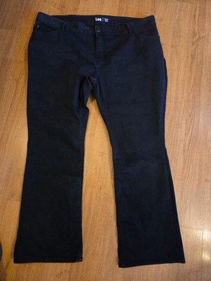 Lee  Boot Cut Mid Rise Ladies Black Stretch Jeans Zip 5 Pocket Sz 26 W