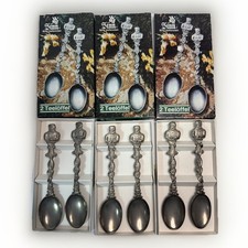 6x WMF Zinn Teel&ouml;ffel Burg Helfenstein Sammlerl&ouml;ffel Set Komplett in OVP Neu