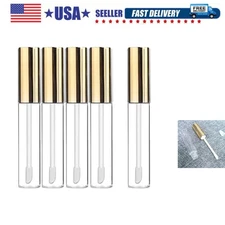 Empty Lip Gloss Tubes with Wand Refillable Lipgloss Containers Bottles Gold 1...