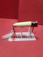 Vintage Heddon Wooden Baby Lucky 13 Fishing Lure RARE "Classic Redhead" 4" Stl#3