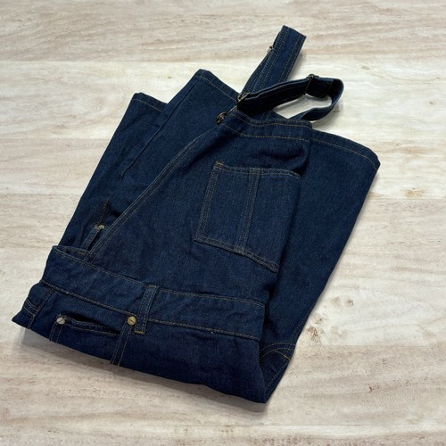 NWT Boohoo Blue Denim Overall Mini Dress Sz 16 - Picture 8 of 8