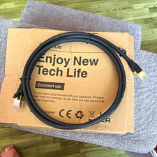 CAT8 Ethernet Patch Cable RJ-45 Male to Male 2 m Black Round Cable