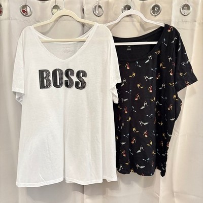 2 Lane Bryant Womens Tops Plus 2X-3X Shirts Boss High Heels Casual Soft 20110