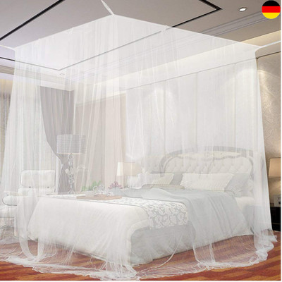 Moskitonetz Feinmaschig Fliegennetz für Doppelbett Einzelbett 200*220*210cm Weiß