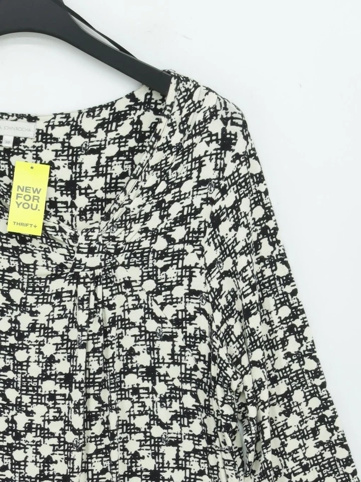 Rocha.John Rocha Women's Top UK 20 White Viscose with Elastane Tunic - Image 4 of 4