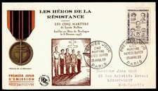 France 1959 FDC Resistance Heros 5 Martyrs - shipping to the US is not available