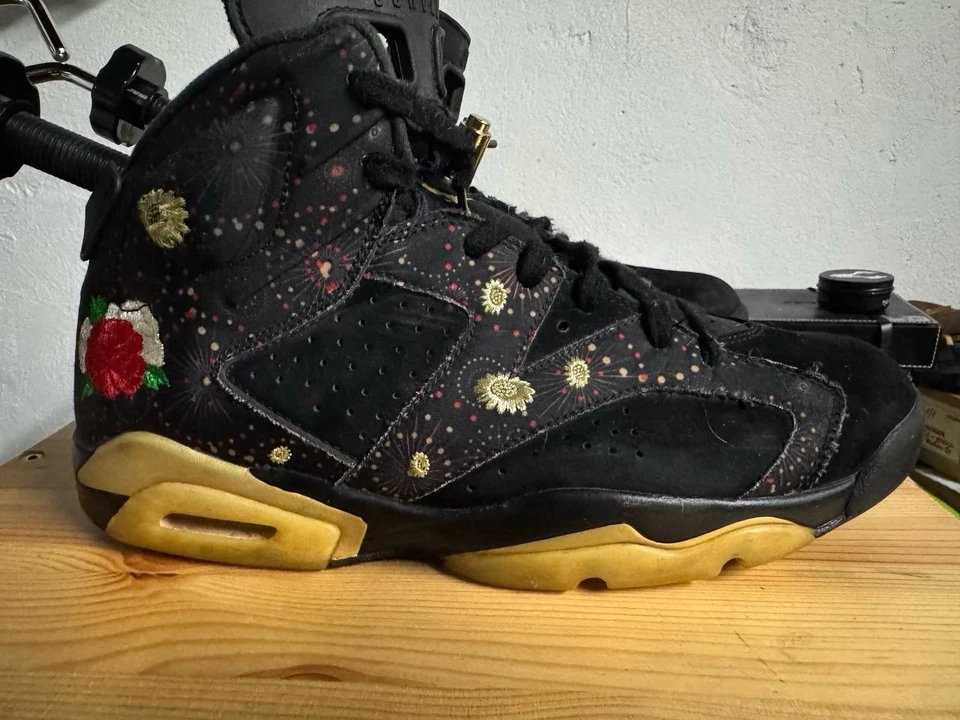 Air Jordan 6 Retro Año Nuevo Chino 2018 Negro Dorado Rojo Rosa Hombre’s Talla 11 Foto 4 de 4