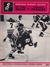 1966 SAN DIEGO GULLS VS. VANCOUVER CANUCKS PROGRAM SAN DIEGO SPORTS ARENA 5131 