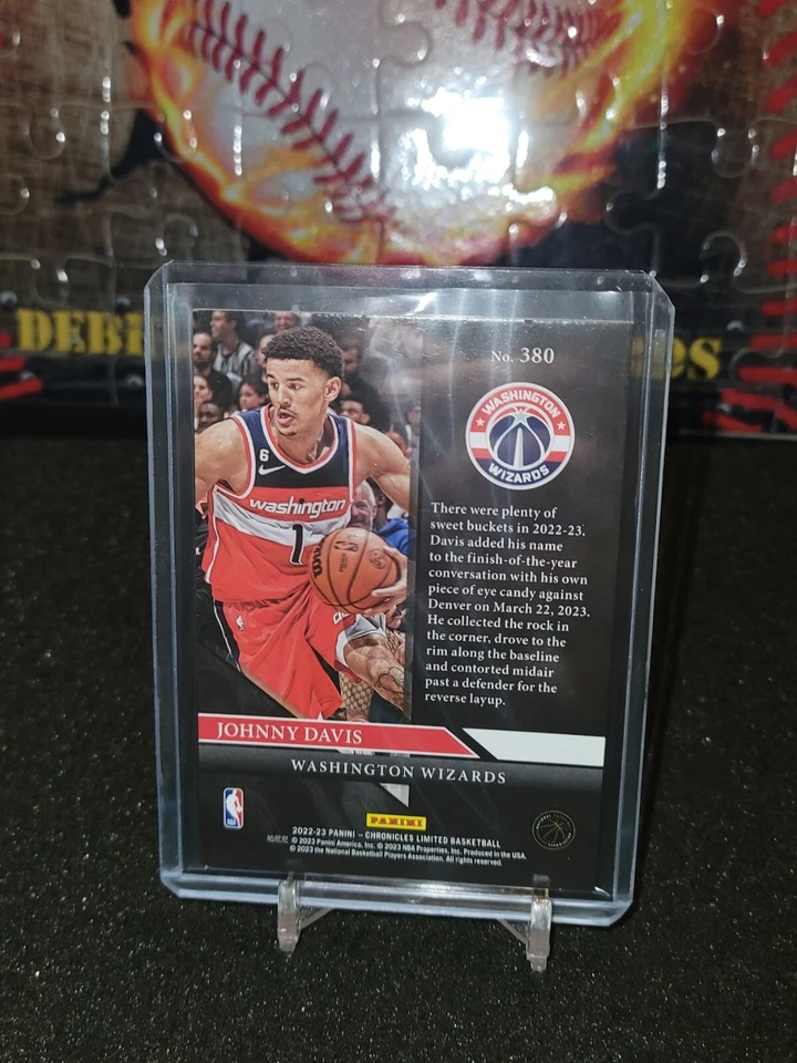 2022-23 Panini Chronicles Limited Johnny Davis /149 #380 Wizards RC Rookie - Image 2 of 2
