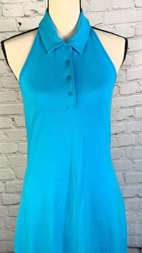 NUEVO Maxi Vestido Polo Moda International Azul Integrado Sujetador Sin Mangas Espalda Abierta M - Imagen 2 de 18