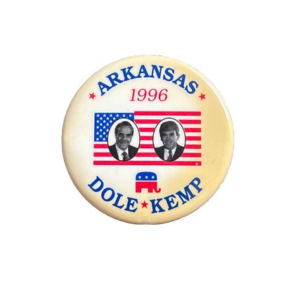 1996 Bob Dole for President Arkansas 50 State Pin 1.5'' Button Jack Kemp Pinback
