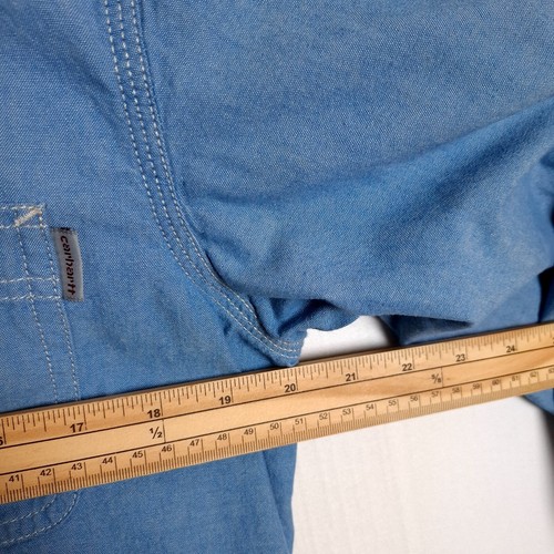 CARHARTT RUGGED Men SHIRT Size M Regular Fit Blue Cotton CLINK SHIRT Woven - Picture 6 of 9