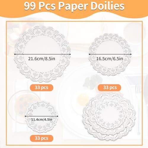 Paper Doilies Assorted Sizes, 4.5inch 6.5inch and 8.5 inch Doilies for ...