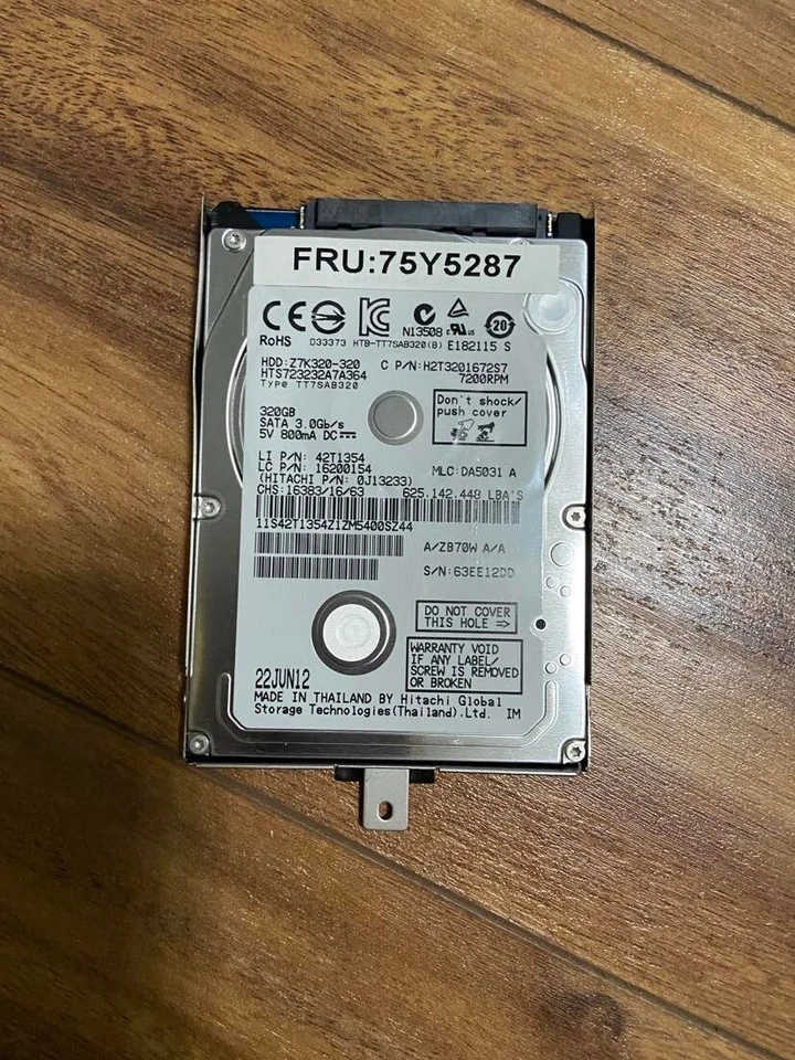 Lenovo Thinkpad 320GB SATA 3Gb/s 7200RPM 16MB Cache 2.5 inch Hard Drive  - Image 2 of 3