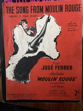Moulin Rouge Sheet Music, 1953, "Where Is Your Heart"
