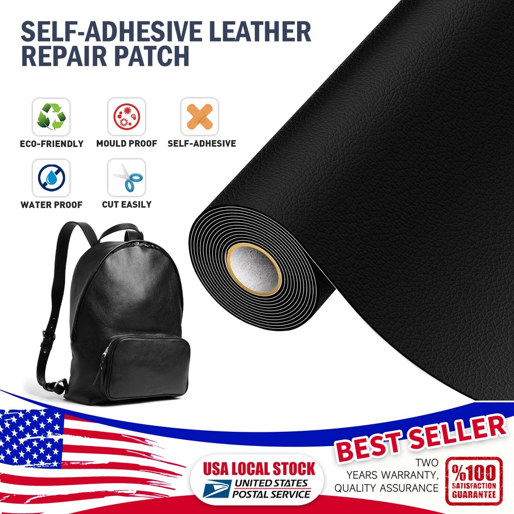 Self-Adhesive Black Leather Repair Kit for Sofa Car Bus Seat Couch 79