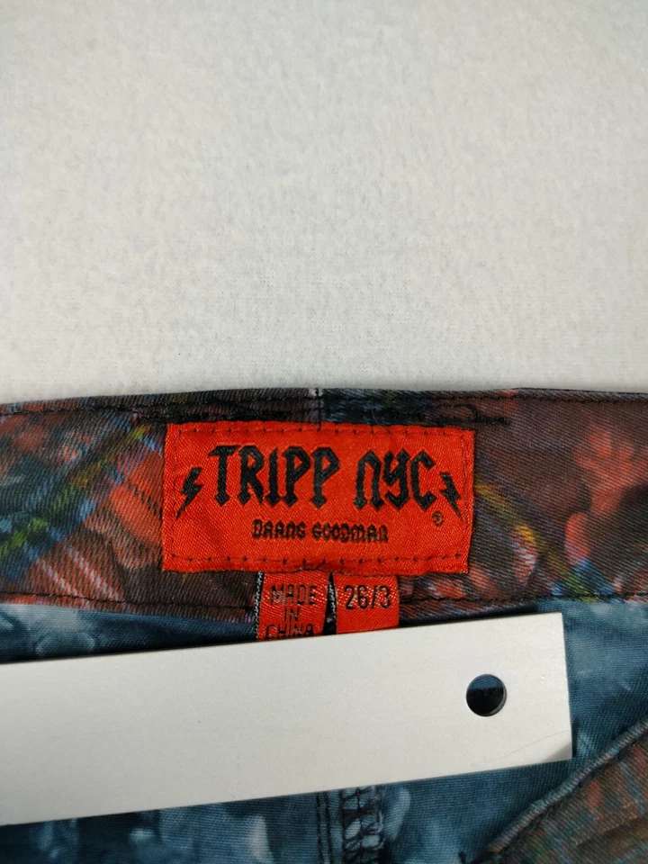 Pantalones de mezclilla Tripp NYC Daang Goodman para mujer 26 rojos huesos reales gótica chica gótica punk Foto 3 de 4